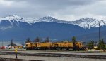 LORAM LMIX 608, in the CN Jasper Yard, getting ready for departure W/B